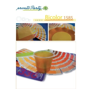Piatti Piani di Carta a Petalo Bicolore Giallo - Arancione 27 cm 8 Pz