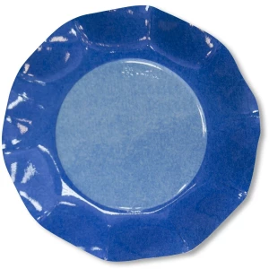Piatti Piani di Carta a Petalo Bicolore Turchese - Blu Cobalto 27 cm 2 confezioni Extra