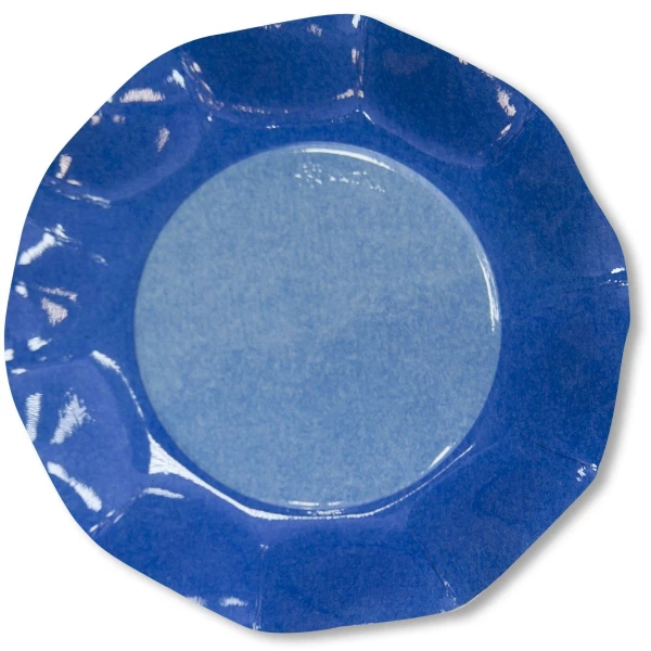 Piatti Piani di Carta a Petalo Bicolore Turchese - Blu Cobalto 27 cm 2 confezioni Extra
