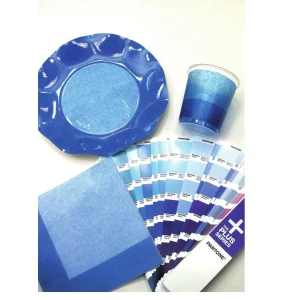 Piatti Piani di Carta a Petalo Bicolore Turchese - Blu Cobalto 27 cm 2 confezioni Extra