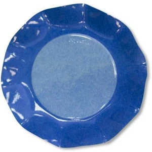 Piatti Piani di Carta a Petalo Bicolore Turchese - Blu Cobalto 27 cm 2 confezioni Extra