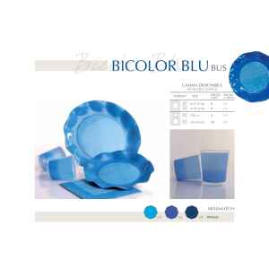Bicchieri di Plastica PPL Bicolore Turchese - Blu Cobalto 250 cc 3 confezioni Extra