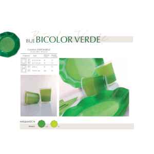 Bicchieri di Plastica PPL Bicolore Verde - Verde Scuro 250 cc 3 confezioni Extra