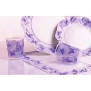 Bicchieri di Plastica Farfalla Viola 250 cc 8 Pezzi Ex.Tra.
