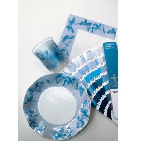 Piatti Piani di Carta a Petalo Farfalla Turchese 27 cm 8 Pz