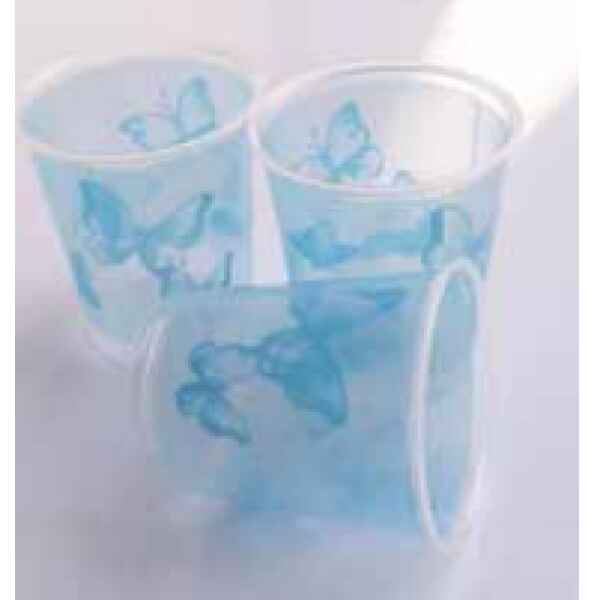 Bicchieri di Plastica PPL Farfalla Turchese 250 cc 3 confezioni Extra