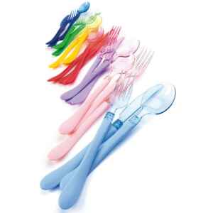 Coltelli di Plastica Clear Head Rosa 10 Pz