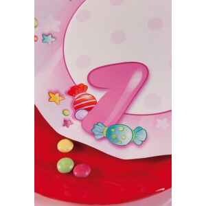 Piatti Piani di Carta Primo Compleanno Rosa 27 cm 10 Pz