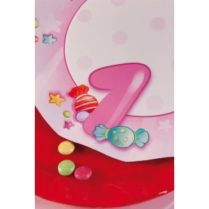 Piatti Piani di Carta Primo Compleanno Rosa 27 cm 10 Pz
