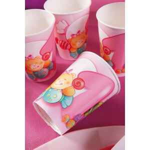 Piatti Piani di Carta Primo Compleanno Rosa 27 cm 2 confezioni Extra
