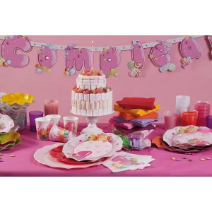 Tovaglioli Primo Compleanno Rosa 33 x 33 cm 20 Pezzi Ex.Tra.