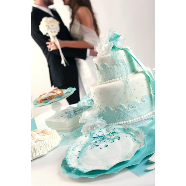 Piatti Piani di Carta a Petalo Fedi Nuziali 27 cm 2 confezioni Extra
