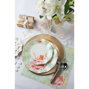 Piatti Piani di Carta a Petalo Cresima - Gigli 27 cm 2 confezioni Extra