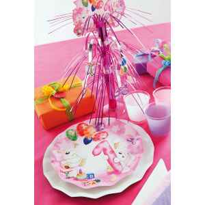 Piatti di carta 24cm Happy Birthday Pink 8pz