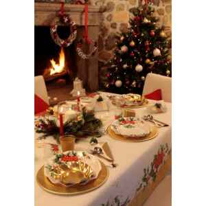 Piatti Piani di Carta a Petalo Natale Romantico 27 cm Extra