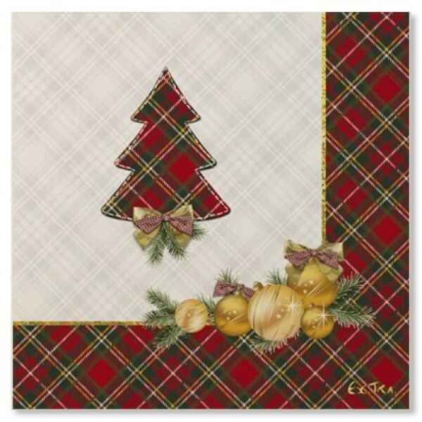 Tovaglioli Natale in Scozia 33 x 33 cm 3 confezioni Extra