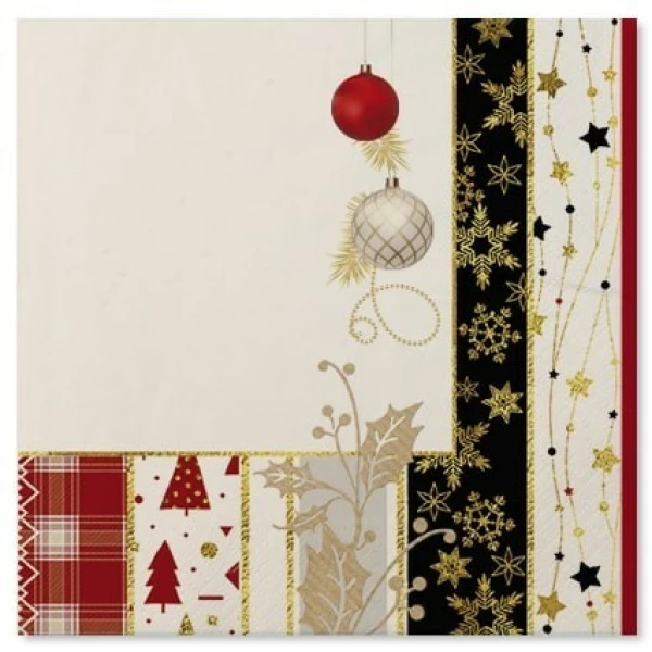 Tovaglioli Natale Patchwork 33 x 33 cm 3 confezioni Extra