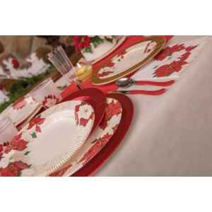 Piatti Piani di Carta a Righe Stella di Natale 27 cm 2 confezioni Extra