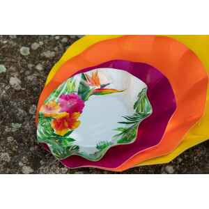 Piatti Piani di Carta a Petalo Tropical 27 cm Extra