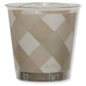Bicchieri di Plastica Vichy a Quadri Bianco Tortora 300 cc 10 Pz
