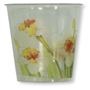 Bicchieri di Plastica 300 cc Floreali Narcisi 3 Confezioni Extra