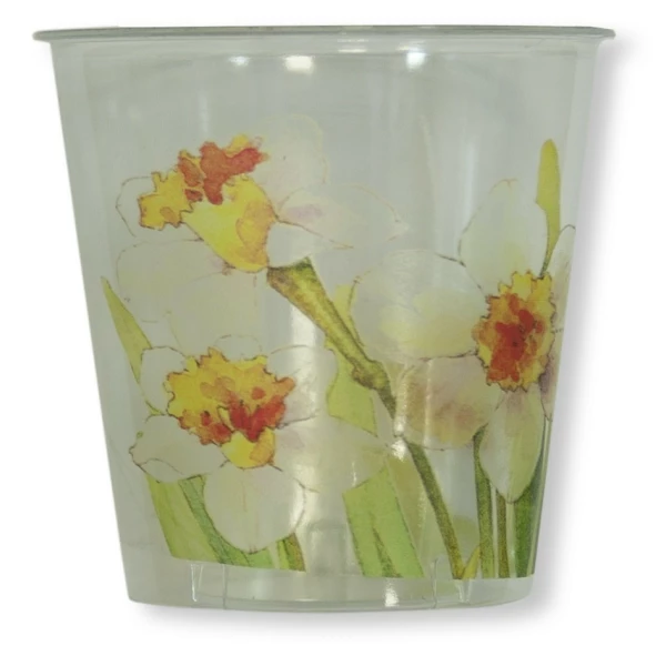Bicchieri di Plastica 300 cc Floreali Narcisi 3 Confezioni Extra