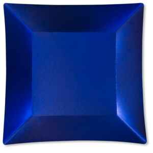 Piatti Piani di Carta Quadrati Grandi Blu Satinato Wasabi 24,5 x 24,5 cm Extra