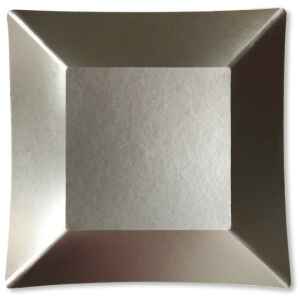 Piatti Piani di Carta Quadrati Piccoli Argento Satinato Wasabi 19 x 19 cm Extra