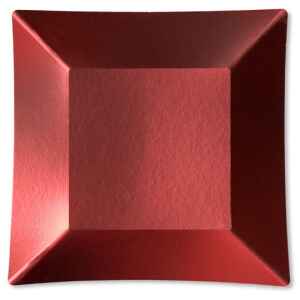 Piatti Piani di Carta Quadrati Piccoli Rosso Satinato Wasabi 19 x 19 cm Extra
