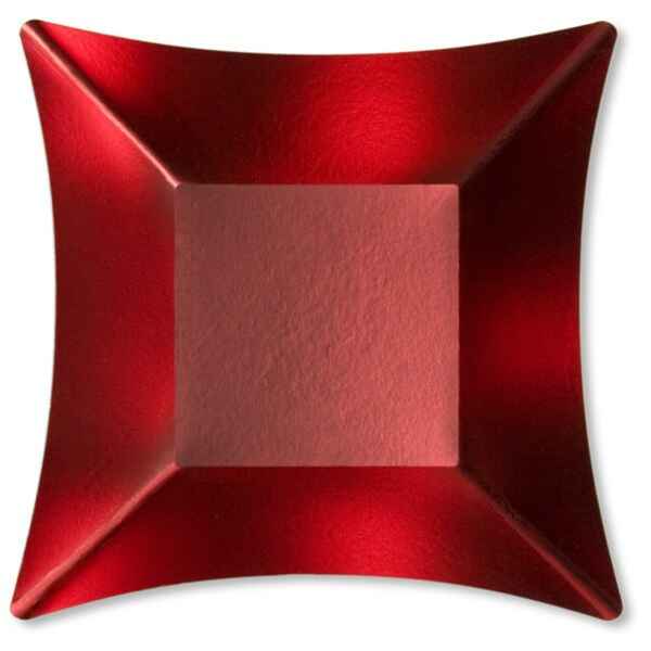 Piatti Piani di Carta Quadrati Piccoli Rosso Satinato Wasabi 19,8 x 19,8 cm Extra