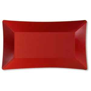 Piatti di Carta Rettangolare Wasabi Rosso Opaco 24,5 x 14,5 cm Extra