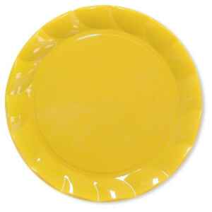 Piatti Piani di Plastica a Petalo Giallo 26 cm 2 confezioni Extra