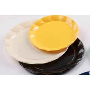 Piatti Piani di Plastica a Petalo Giallo 26 cm 2 confezioni Extra