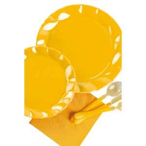 Piatti Piani di Plastica a Petalo Giallo 26 cm 2 confezioni Extra