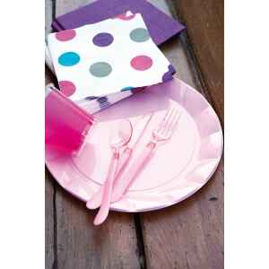 Piatti Piani di Plastica a Petalo Rosa 26 cm 2 confezioni Extra