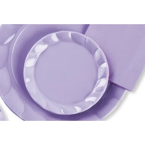 Piatti Piani di Plastica a Petalo Lilla 26 cm 8 Pezzi