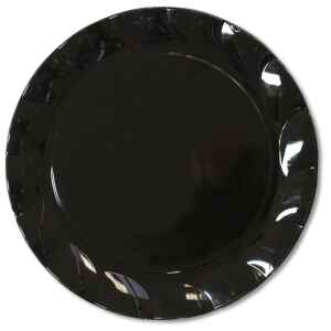 Piatti Piani di Plastica a Petalo Nero 34 cm 2 confezioni Extra