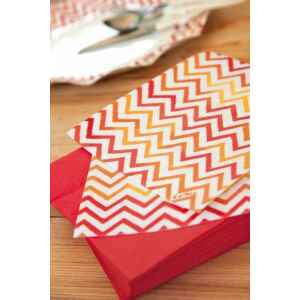 Tovaglioli Chevron Rosso 33 x 33 cm 3 confezioni Extra