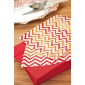 Tovaglioli Chevron Rosso 33 x 33 cm 20 Pezzi