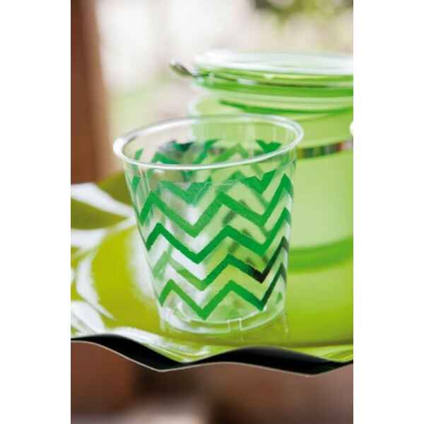 Bicchieri di Plastica Chevron Verde 300 cc 3 confezioni Extra
