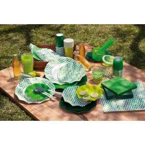 Bicchieri di Plastica Chevron Verde 300 cc 8 Pz