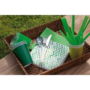 Bicchieri di Plastica Chevron Verde 300 cc 3 confezioni Extra