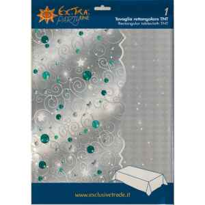 Tovaglia Rettangolare XMAS LIGHT SILVER 140 x 240 cm Extra