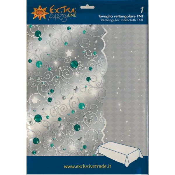 Tovaglia Rettangolare XMAS LIGHT SILVER 140 x 240 cm Extra
