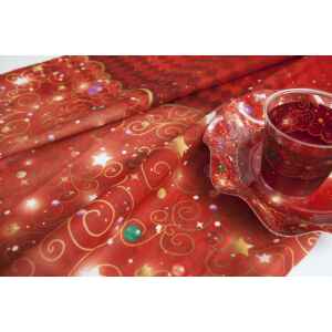 Tovaglia Rettangolare Natale in Rosso 140 x 240 cm Extra