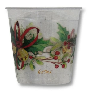 Bicchieri di Plastica Jingle Bells 300 cc 10 Pezzi Ex.Tra.