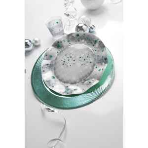 Piatti Fondi di Carta a Petalo XMAS LIGHT SILVER 24 cm Extra