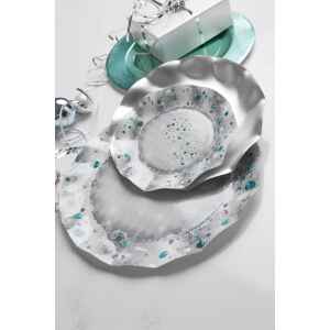 Piatti Piani di Carta a Petalo XMAS LIGHT SILVER 27 cm Extra