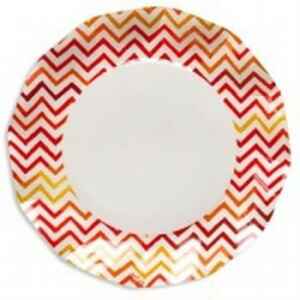 Piatti Piani di Carta a Petalo Chevron Rosso 27 cm Extra