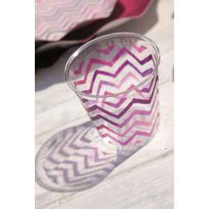 Bicchieri di Plastica 300 cc Zig Zag Rosa 3 confezioni Extra